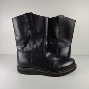 Brazos Workforce Black Leather Steel Toe Work Boots 11.5 Rugged Gorpcore Outdoor